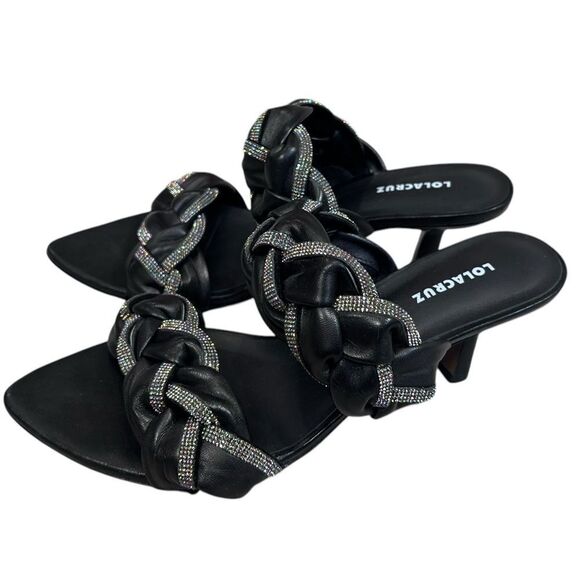 Lola Cruz Anthropologie leather weave strap heels size 38 - Picture 2 of 5